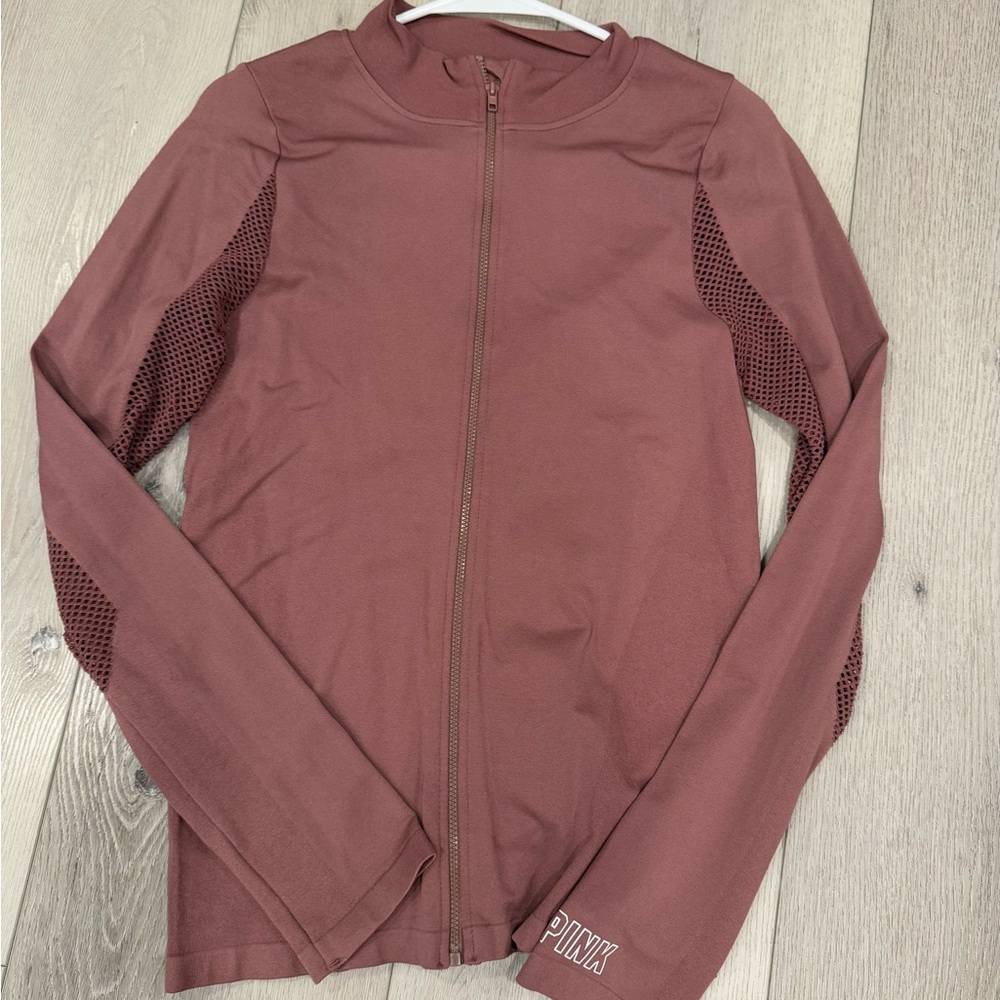 PINK Victoria's Secret Women's Mauve Mesh Full Zip Jacket